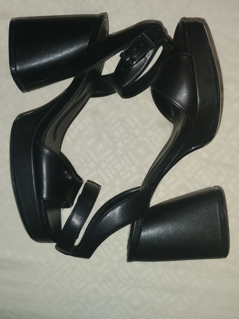 DKNY Black Ankle-Strap Block Heel Sandals